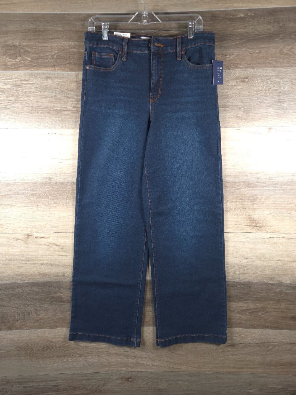 NWT Crown & Ivy Dark Wash Slim Wide Leg Jeans Women's Size 10 High Rise